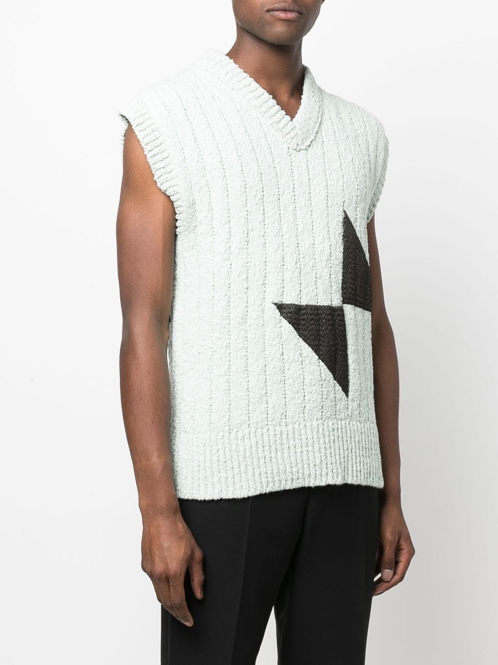 panelled knitted vest - 3