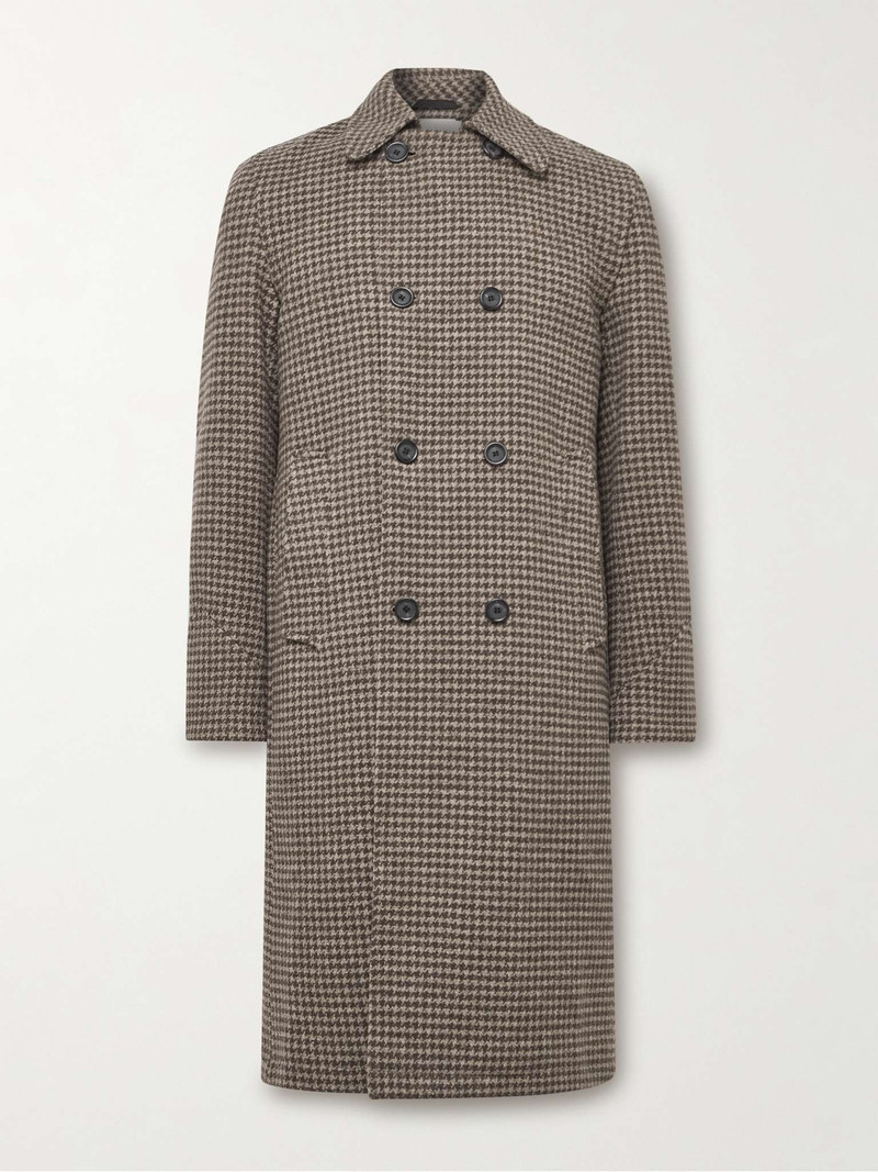 Big Double-Breasted Houndstooth Wool Coat 1