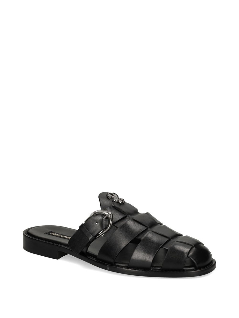 Roberto Cavalli logo-appliqué sandals outlook