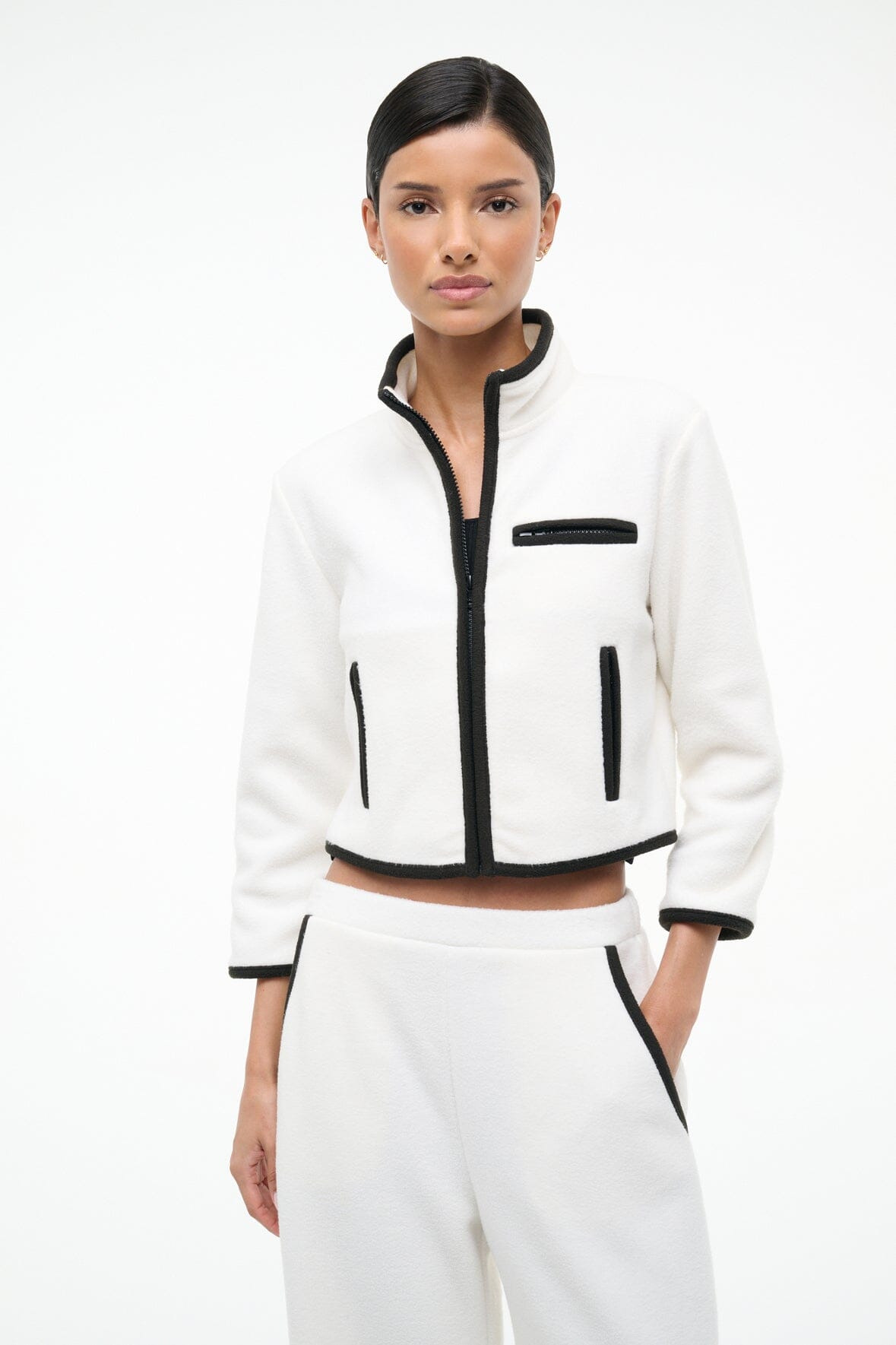 STAUD JETER JACKET IVORY BLACK - 4