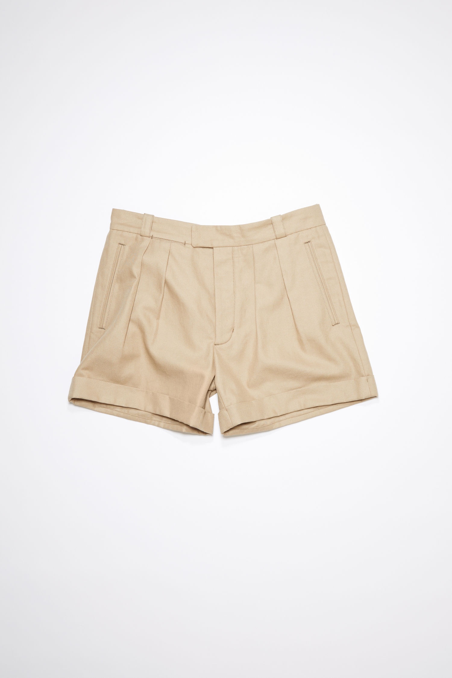 Linen blend shorts - Beige - 4