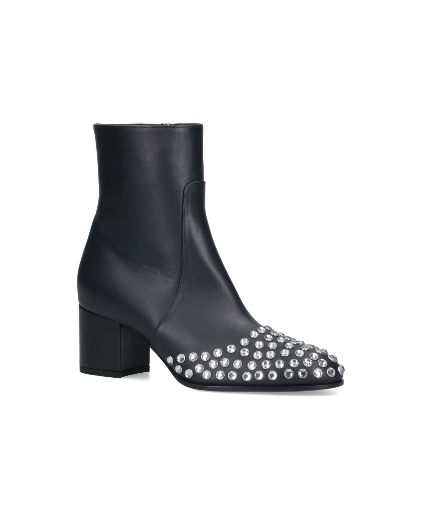 Low Ankle Boots With Rhinestones - 2