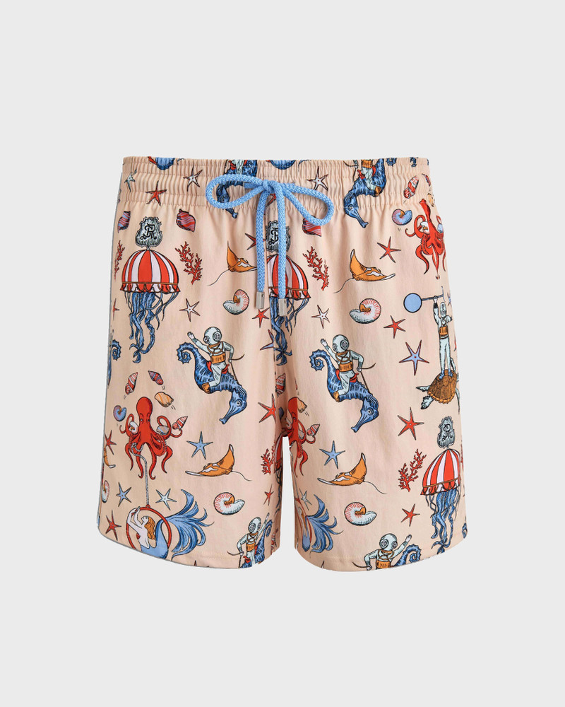 Vilebrequin Men Stretch Short Swim Shorts Aqua Circus - Vilebrequin for St. Regis outlook