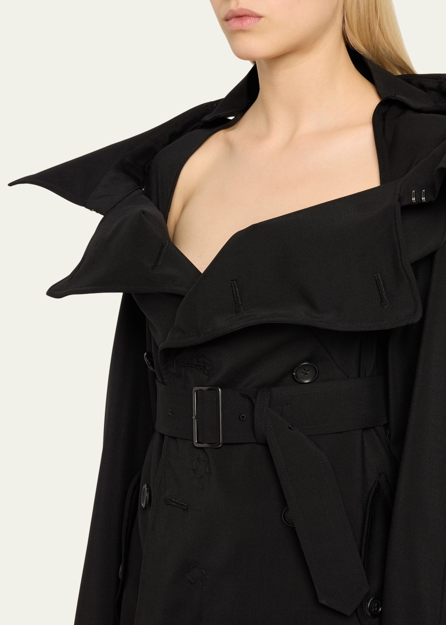 Double-Breasted Trench Midi Dress - 5