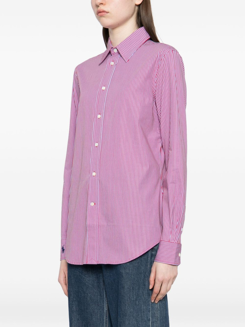 logo-embroidered striped shirt 3