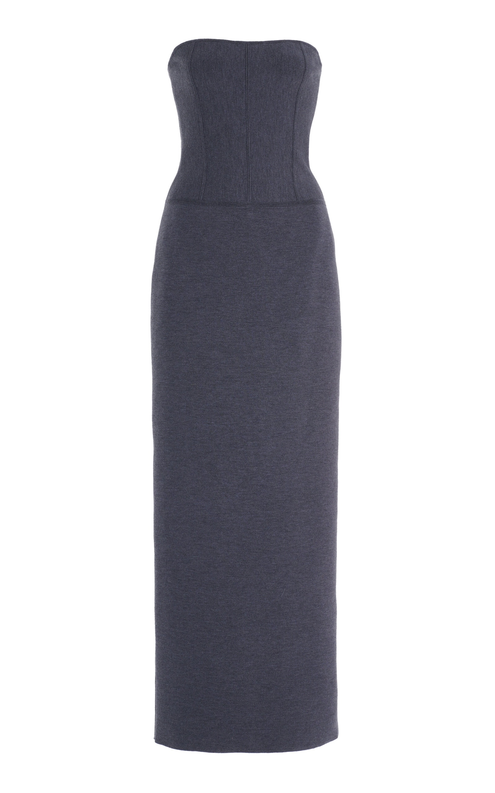 Strapless Wool-Blend Maxi Dress grey - 1