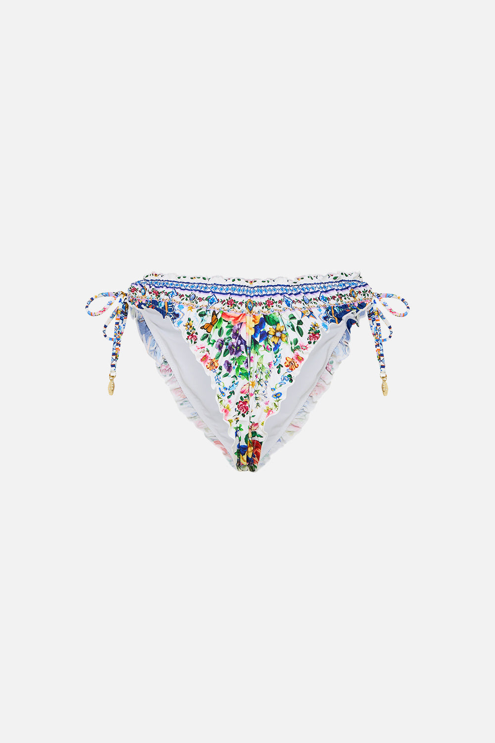 RUCHED SKIMPY BIKINI BOTTOM WITH TIE SIDES - 6