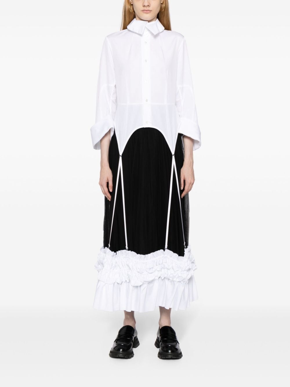ruffled cotton garter shirt - 2