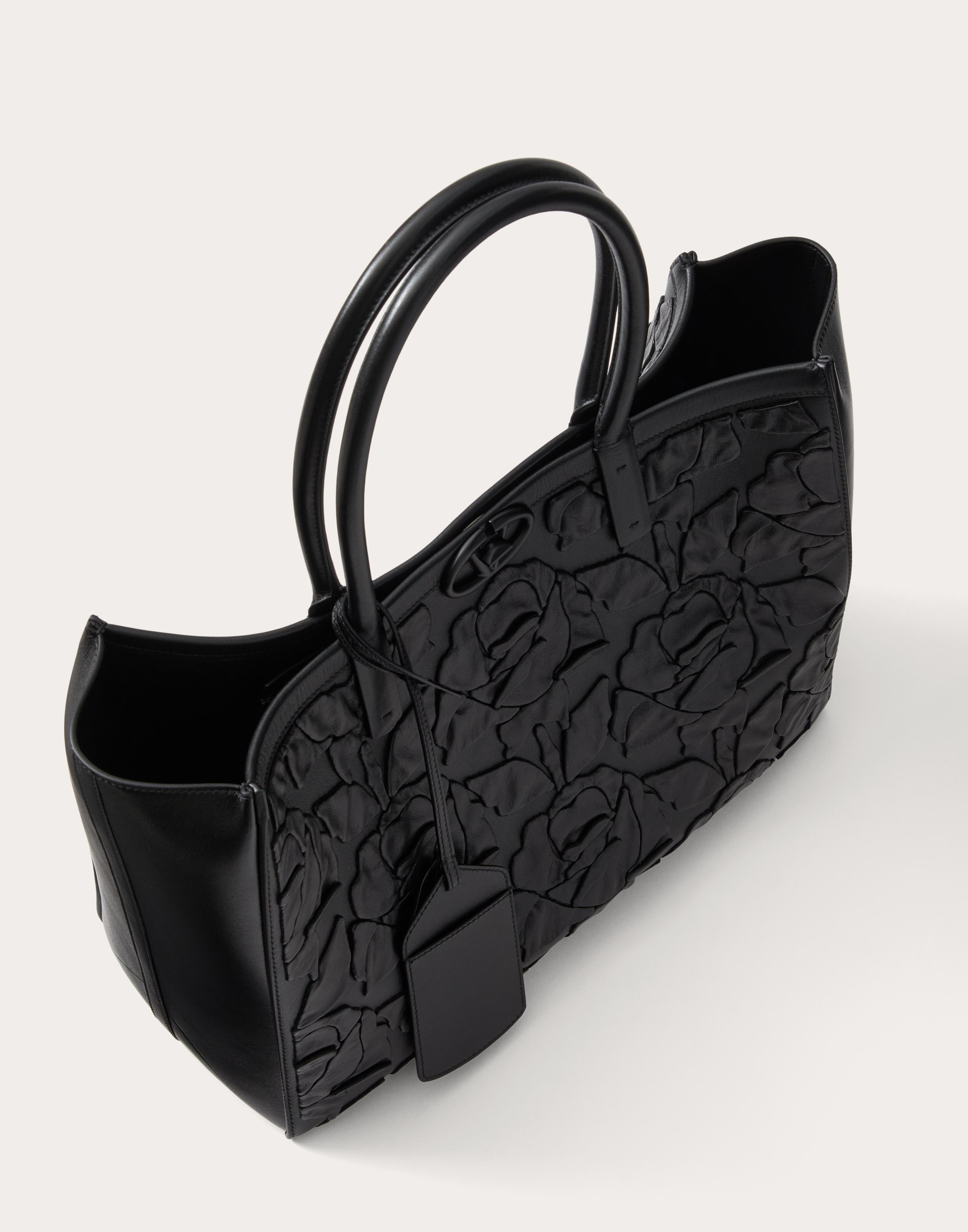 Valentino MEDIUM TOTE BAG VLOGO LOCKER LEATHER TOTE WITH