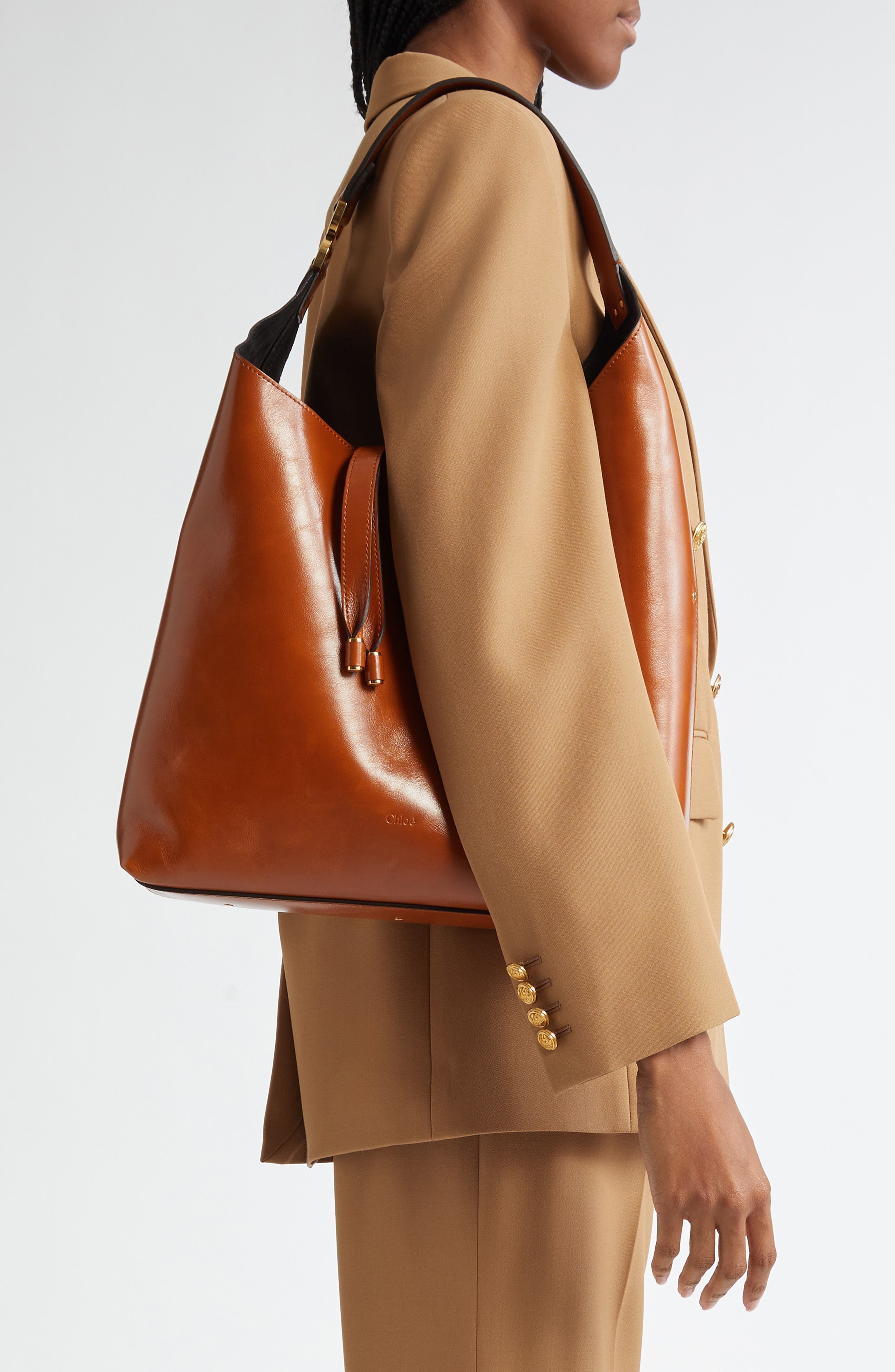 Chloé Large Marcie Leather Hobo Bag in 26M Clay Brown at Nordstrom - 2