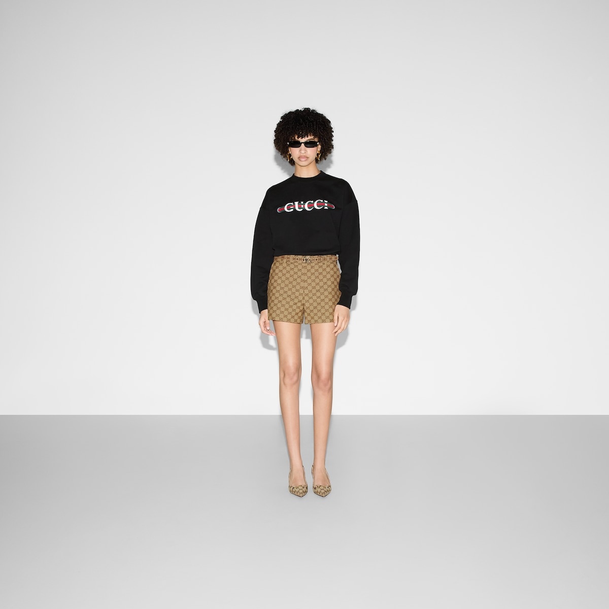 Gucci print felted cotton jersey sweatshirt - 2