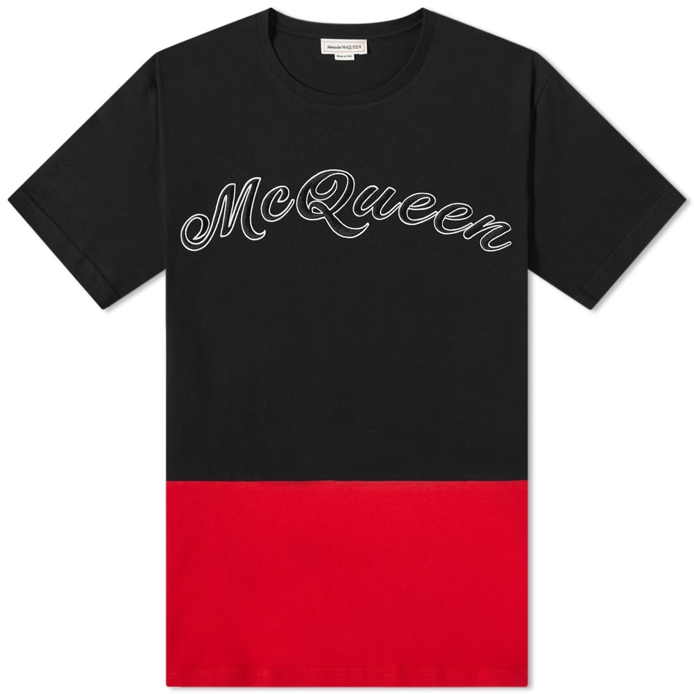 Alexander McQueen Embroidered Script Logo Tee - 1