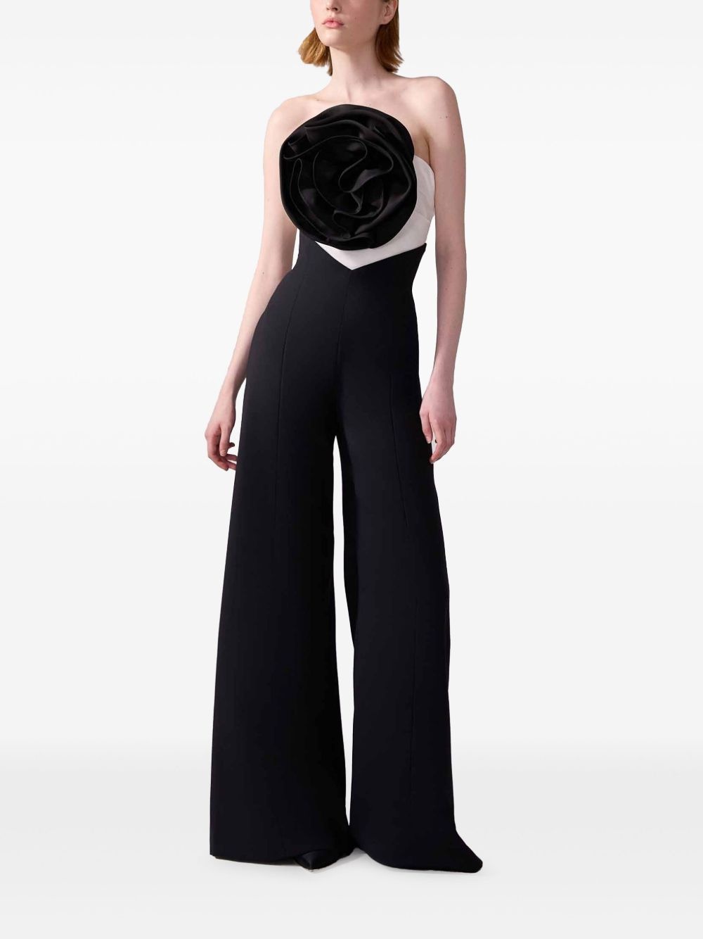 v-waist wide-leg pants - 2