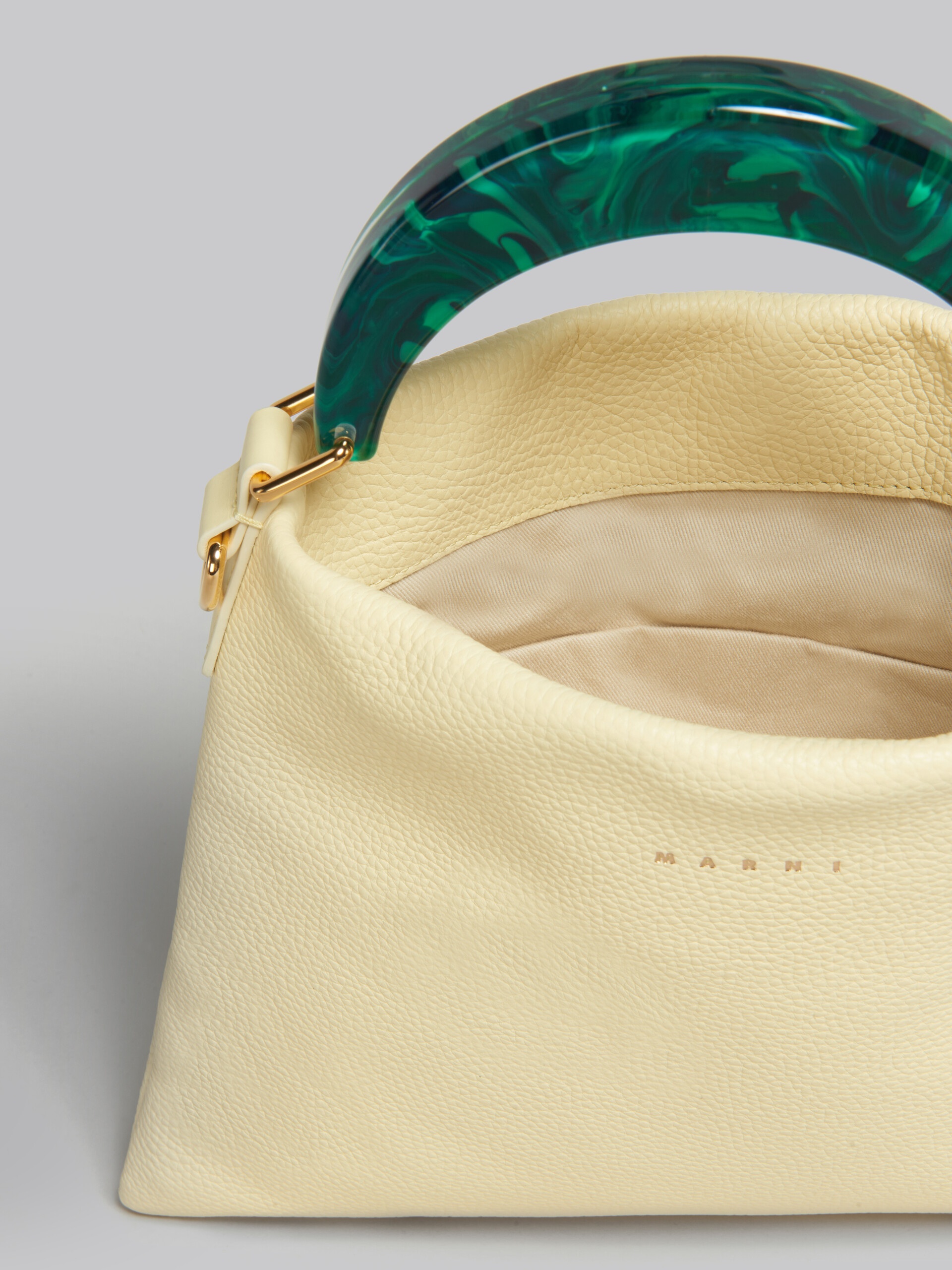 VENICE SMALL BAG IN LIGHT YELLOW LEATHER - 4