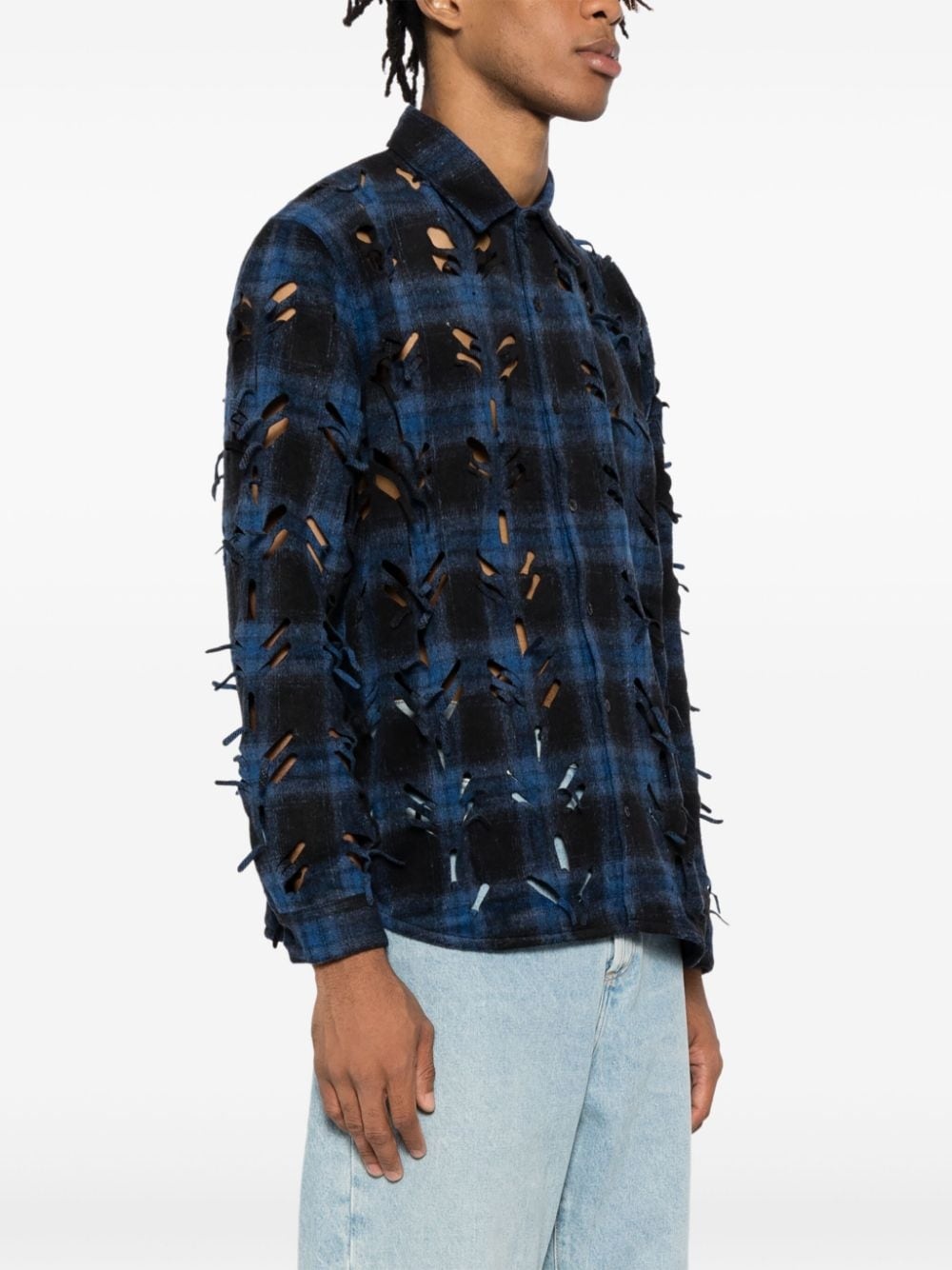 laser-slashed shirt - 3
