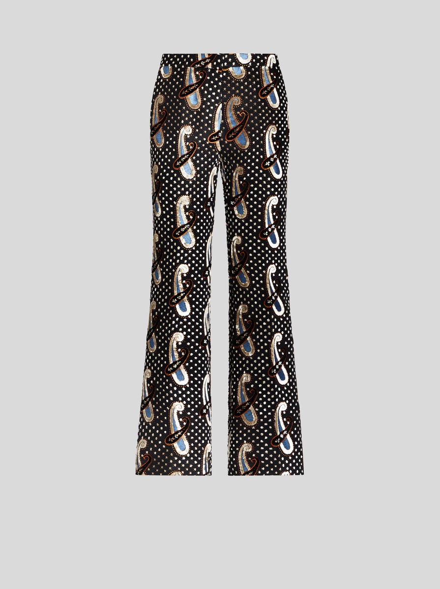 FLARED JACQUARD TROUSERS - 1