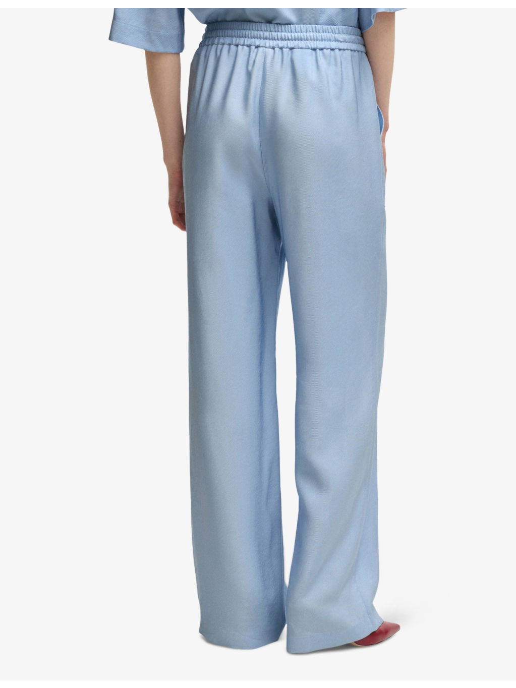 Elasticated-waist wide-leg woven trousers - 4