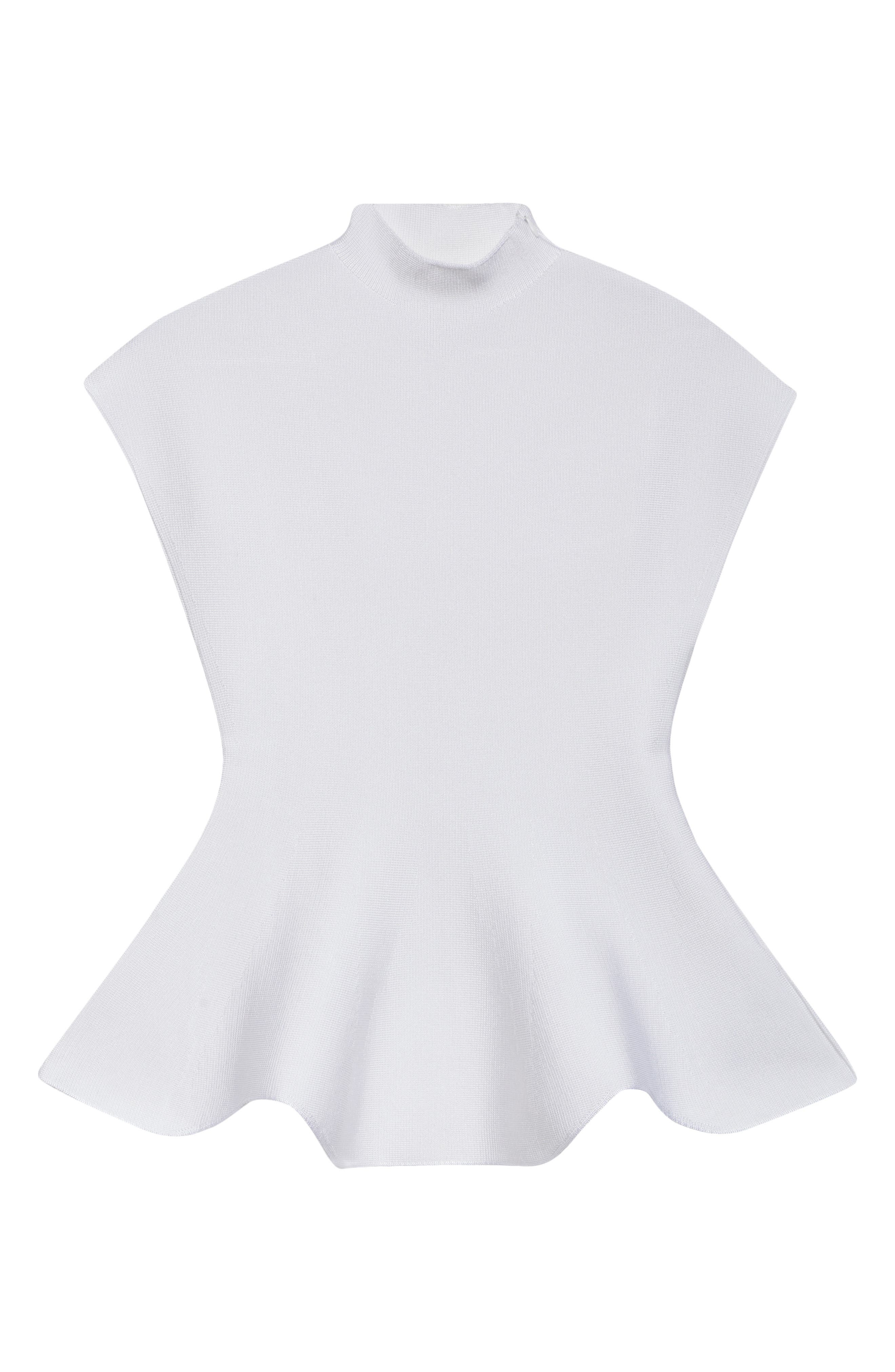Khaite Andra Mock Neck Peplum Knit Top in Glaze at Nordstrom - 5
