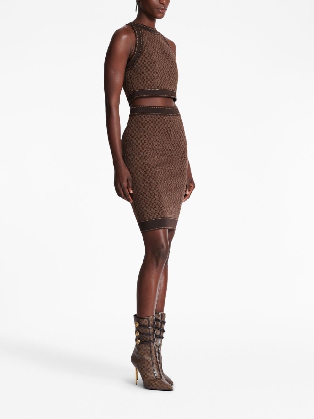 monogram-jacquard skirt - 3