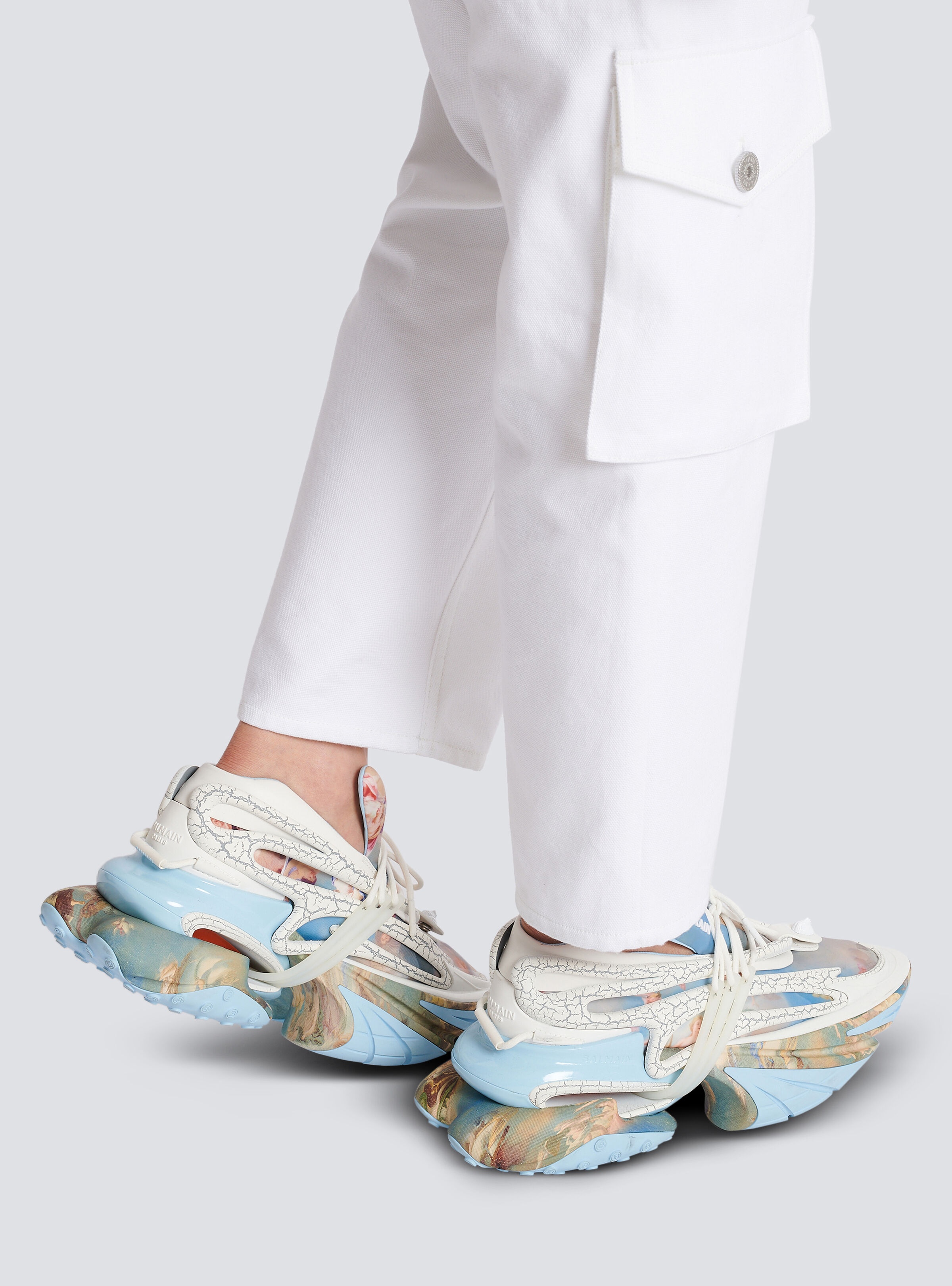 Unicorn trainers in Sky print neoprene and leather - 10