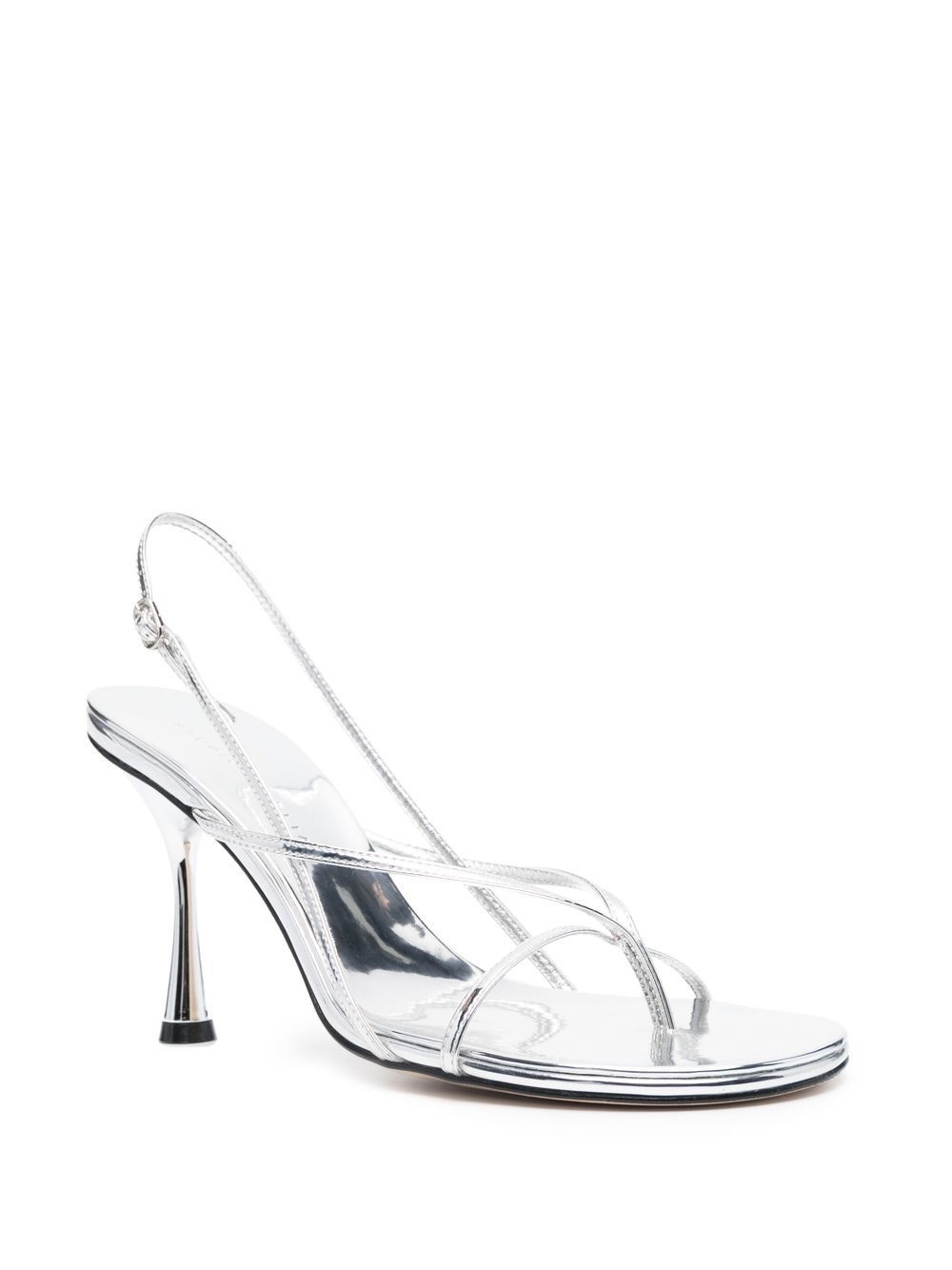 95mm metallic-finish open-toe sandals - 2