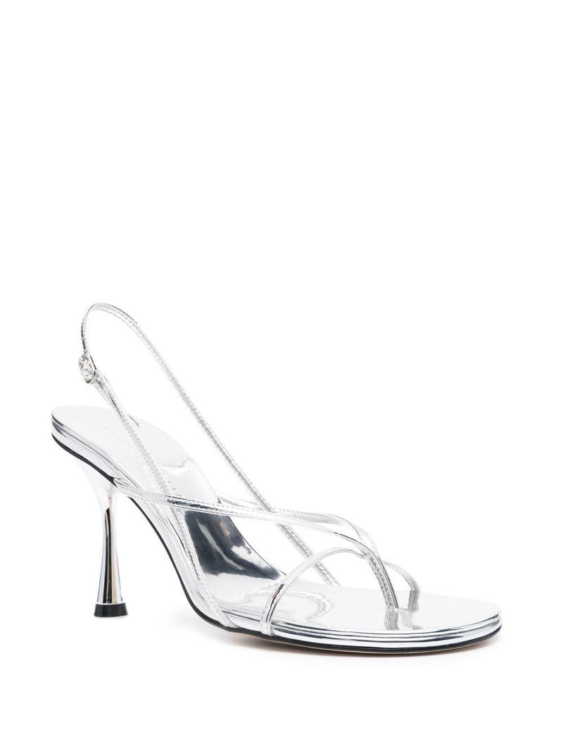 Studio Amelia 95mm metallic-finish open-toe sandals outlook