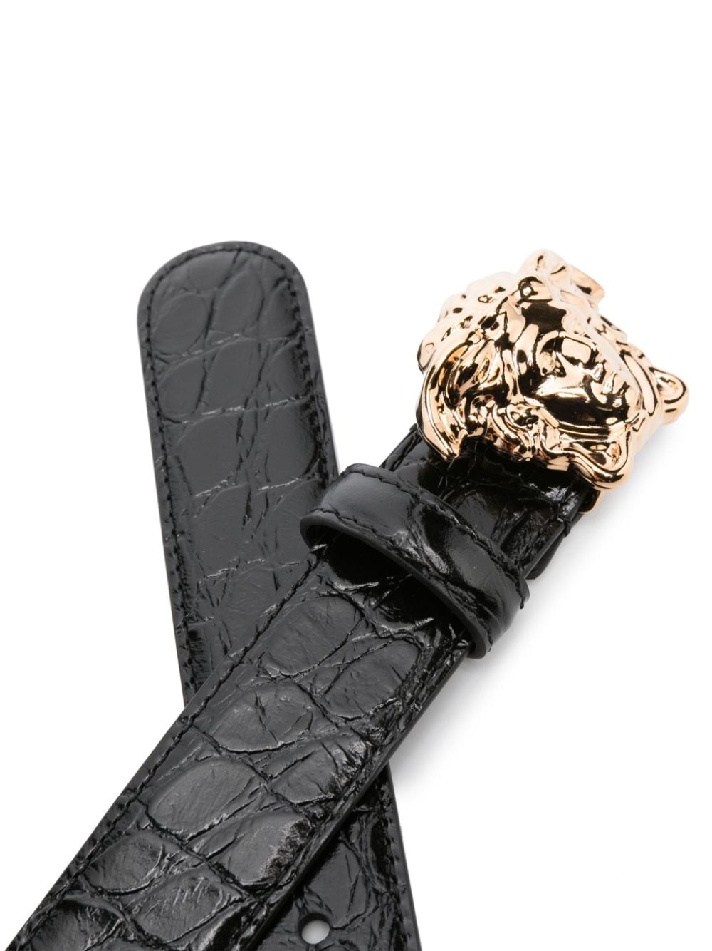 Medusa Head-motif leather belt - 2