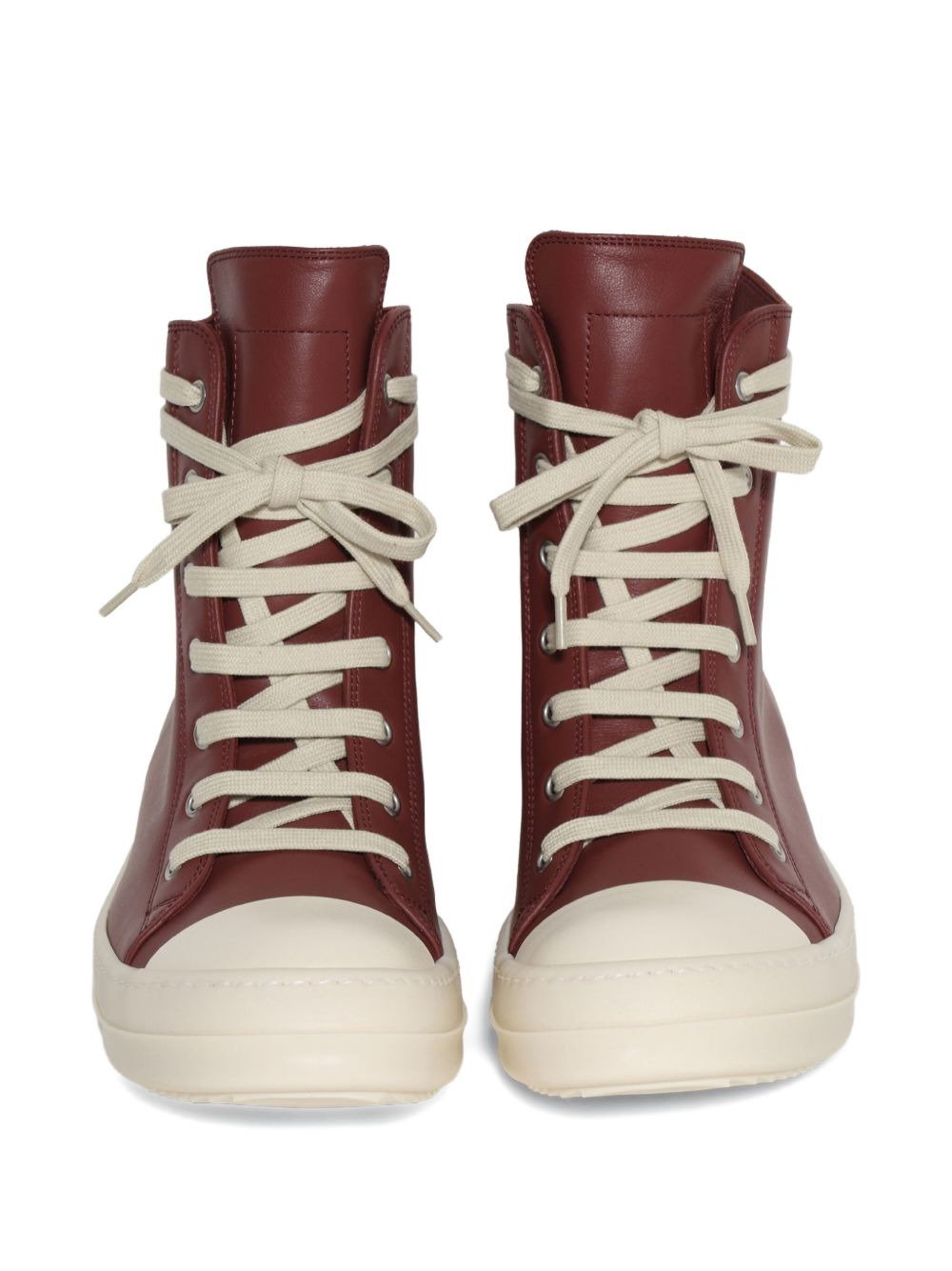 lace-up high-top leather sneakers - 3