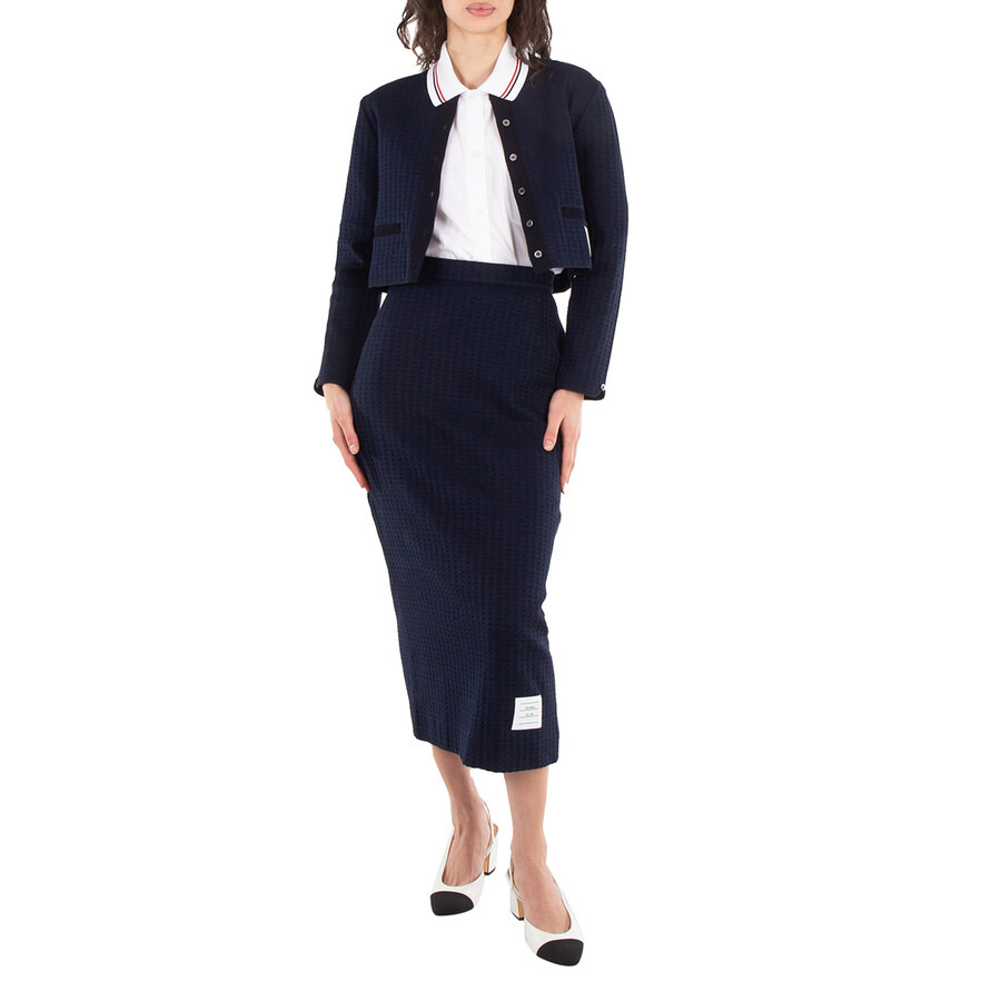 Thom Browne Gingham Jacquard Cotton Cardigan - 4