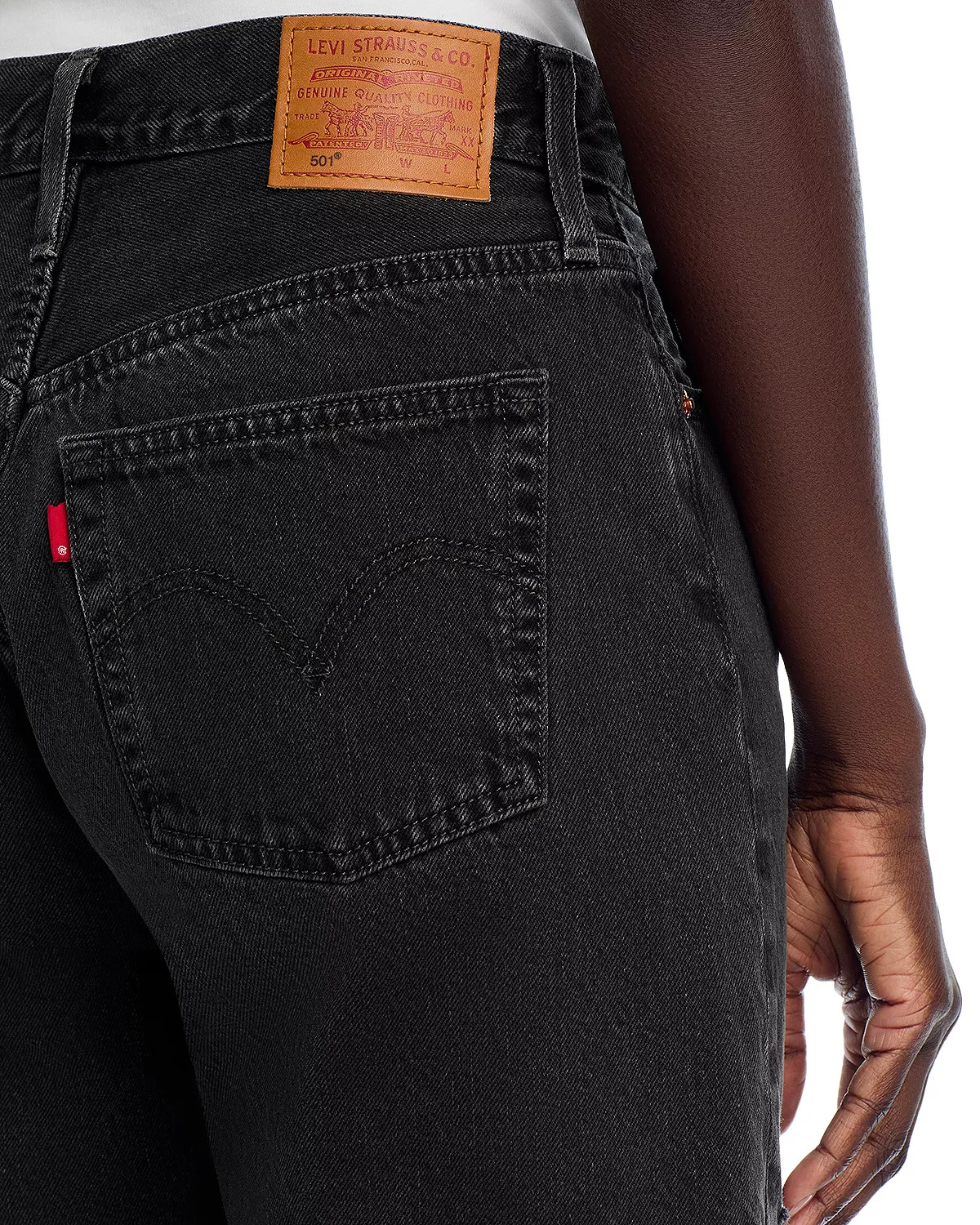 501 Mid Thigh Denim Shorts in Lunar Black - 6