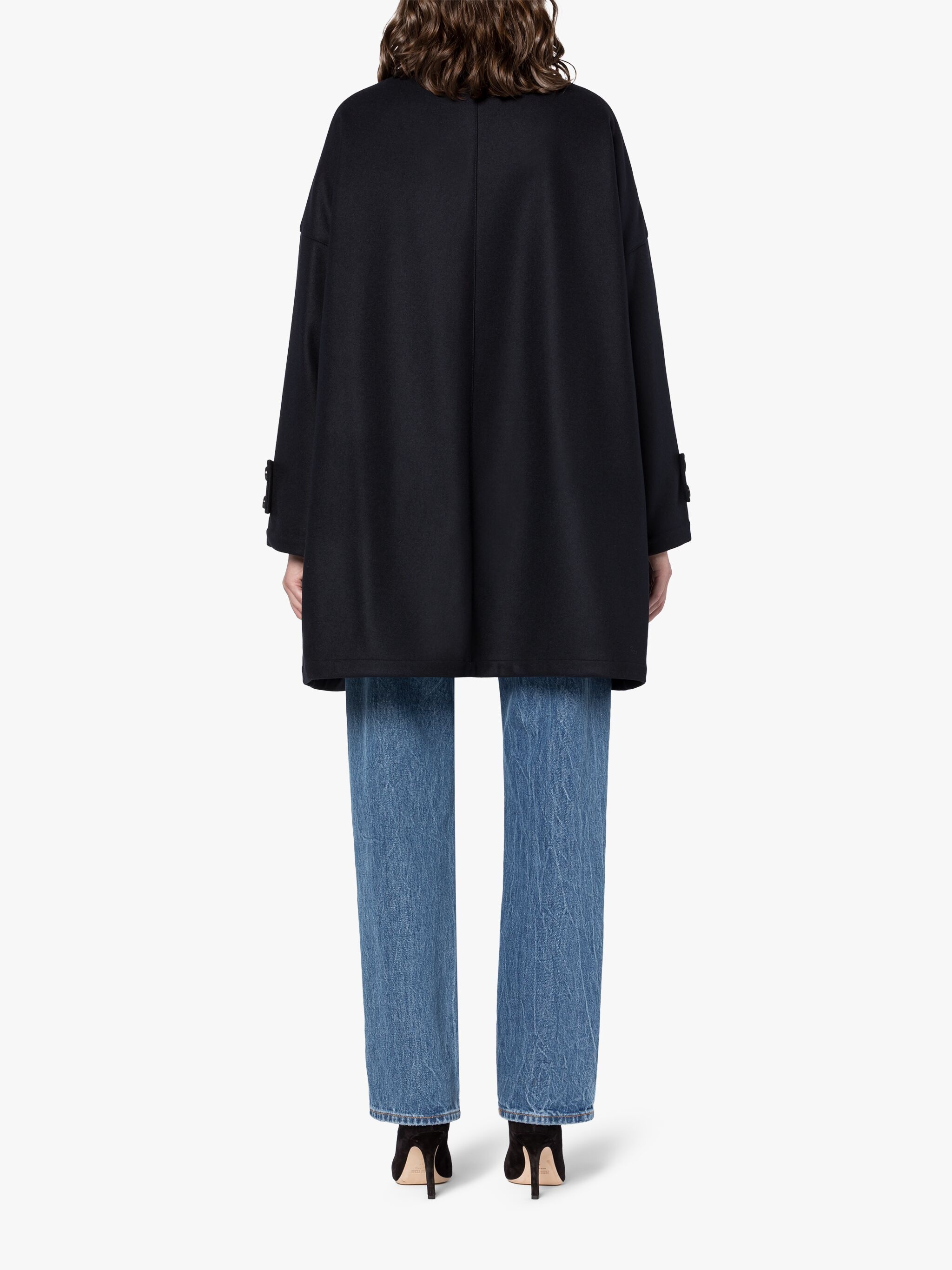 HUMBIE NAVY WOOL OVERCOAT - 4
