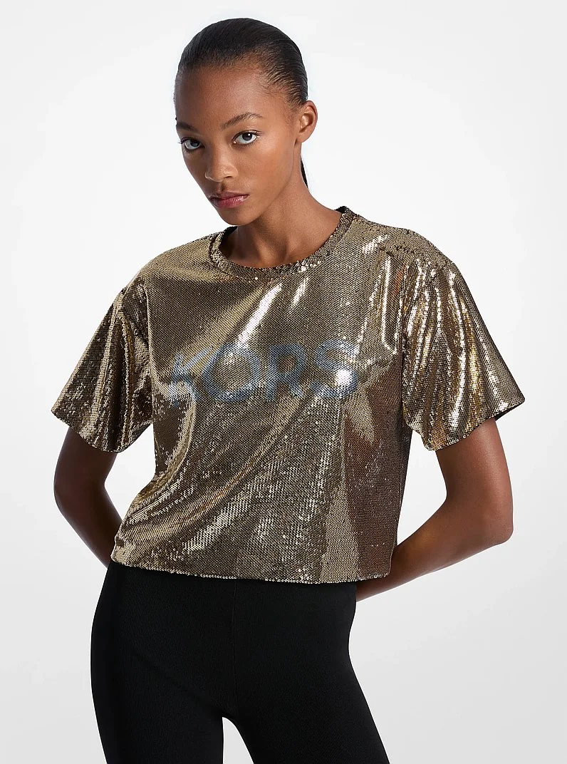 KORS Sequined Boxy T-Shirt - 1