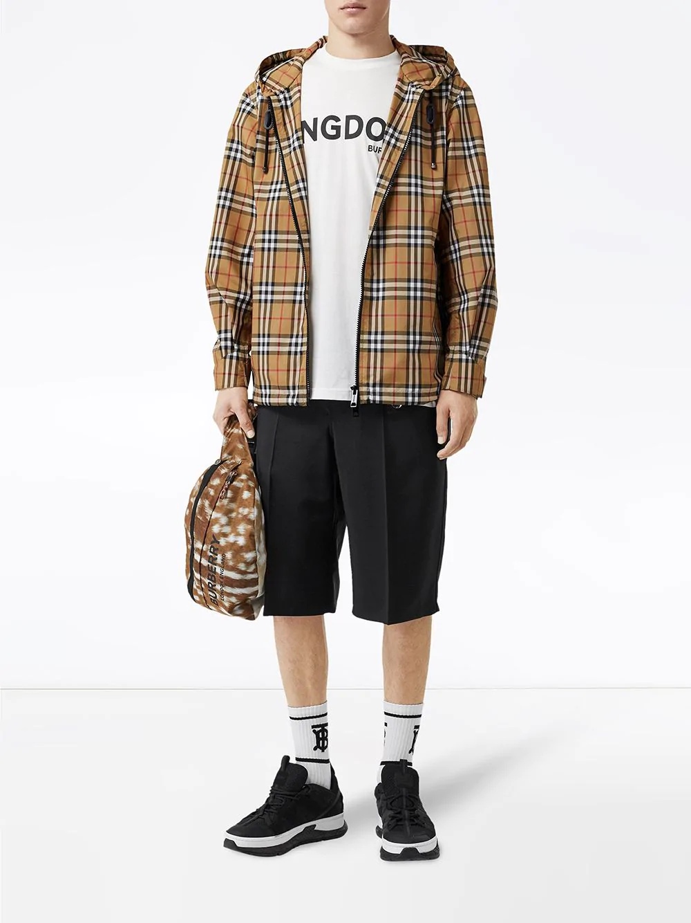 checked hooded jacket - 2