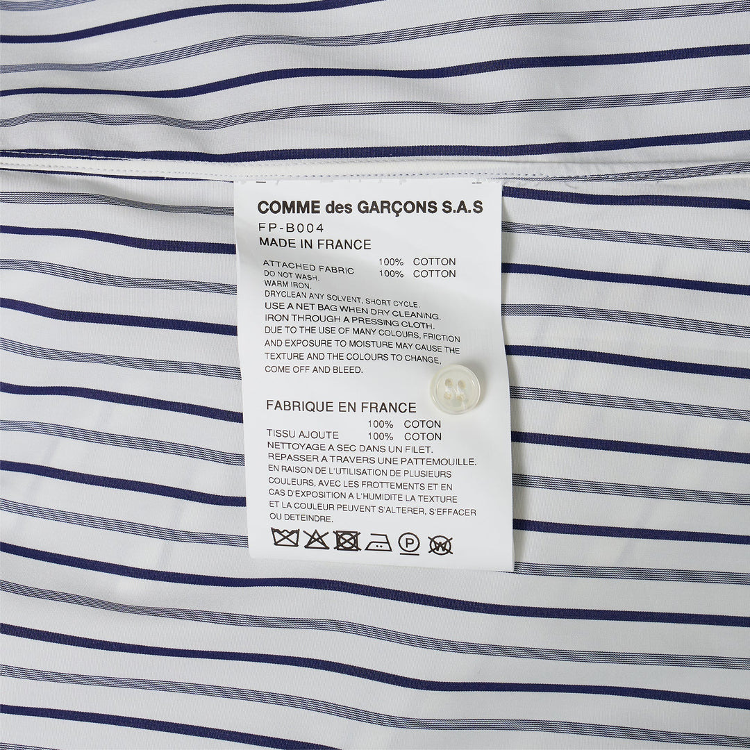 Yarn Dyed Cotton Stripe Slogan Shirt - 3