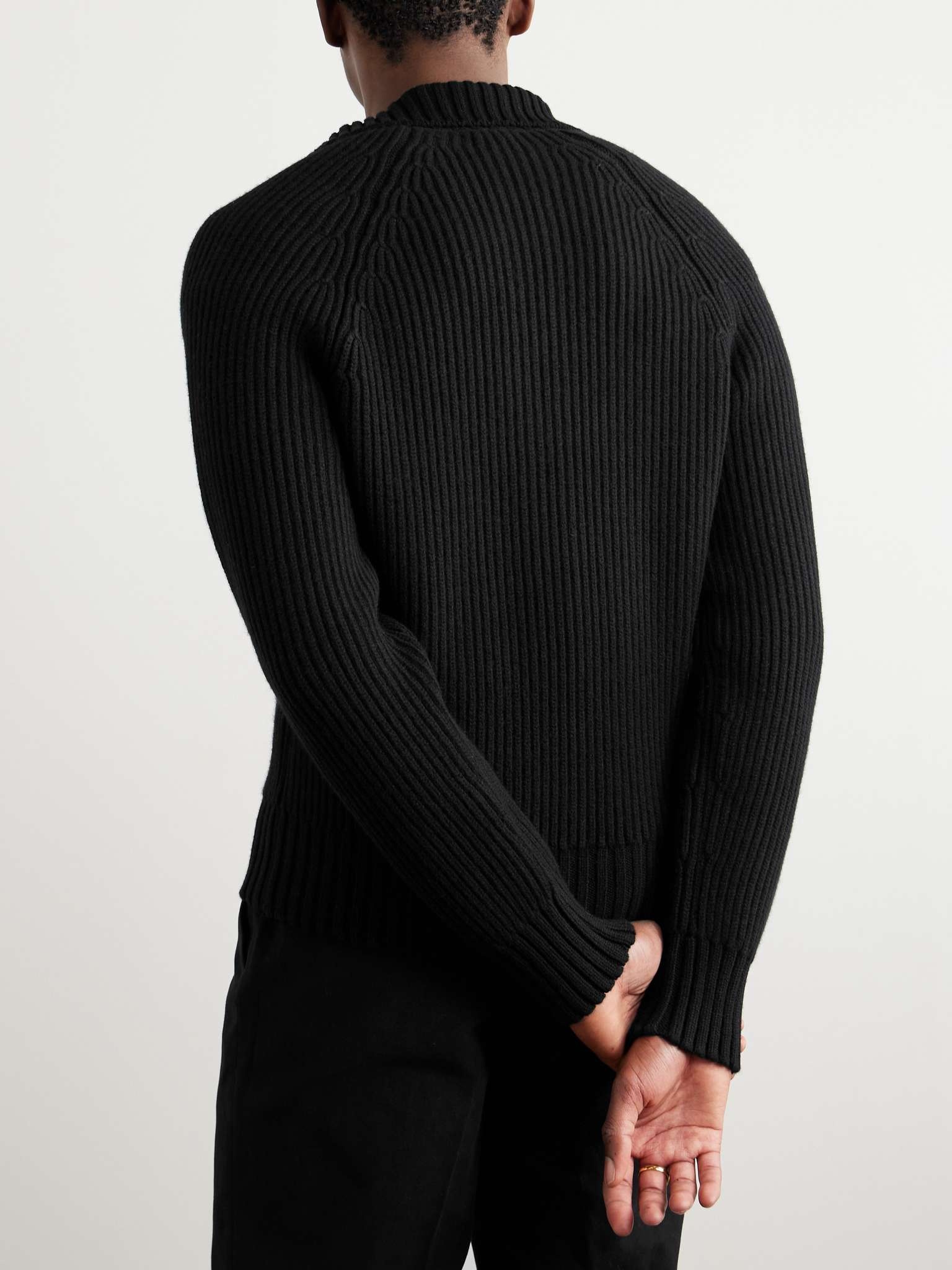Ribbed Wool and Cashmere-Blend Cardigan - 5