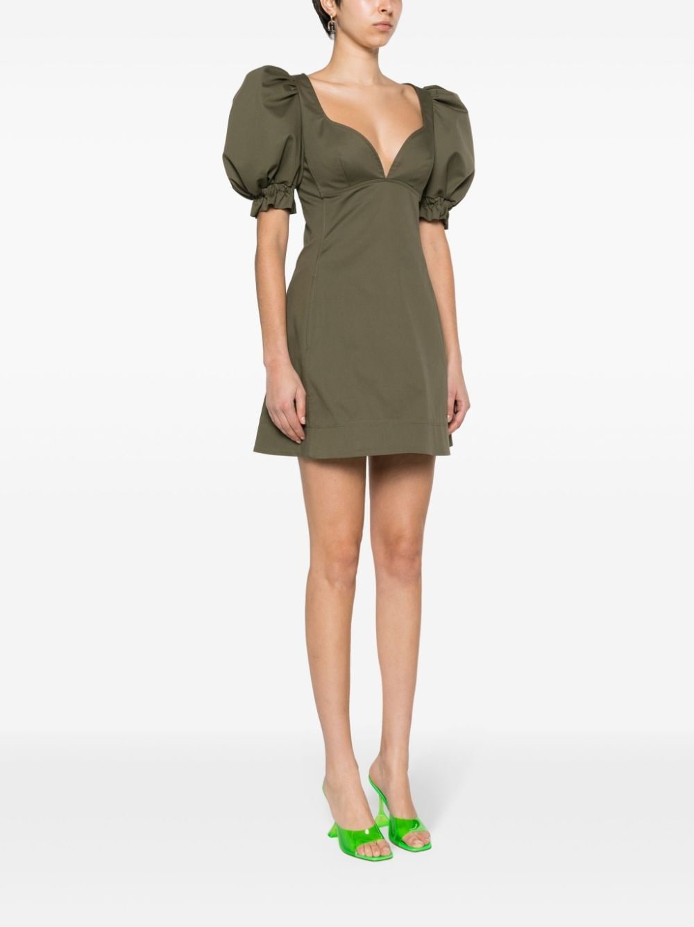 puff-sleeve cotton minidress - 3