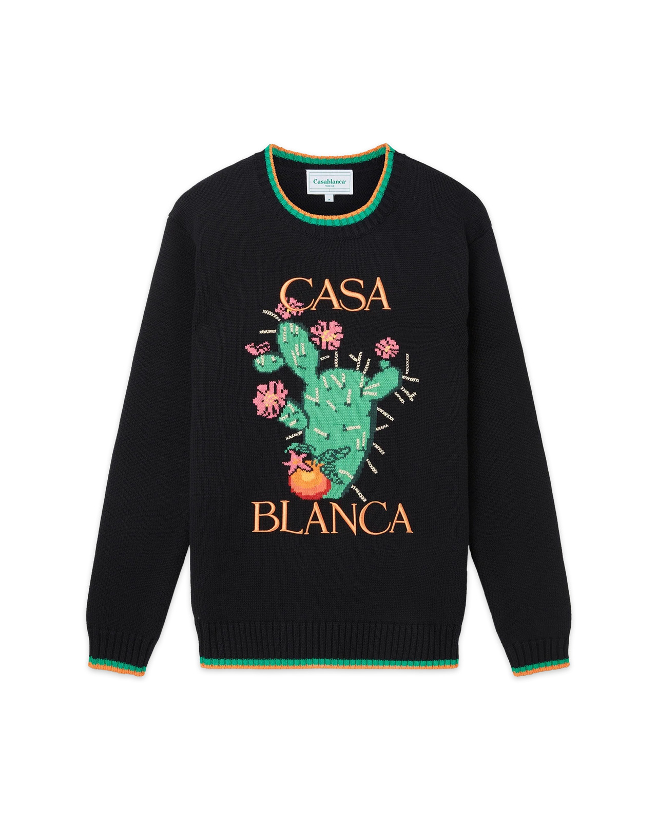 Cactus Et Orange Intarsia Sweater - 1