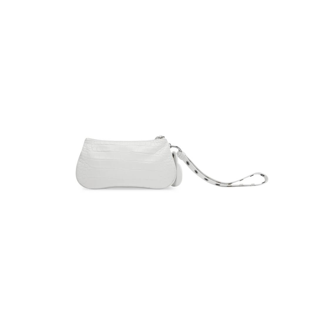 Women's Le Cagole Mini Multipouch Crocodile Embossed in White - 2