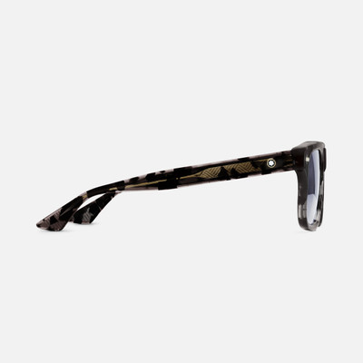 Montblanc Rectangular Sunglasses with Black-Colored Acetate Frame outlook