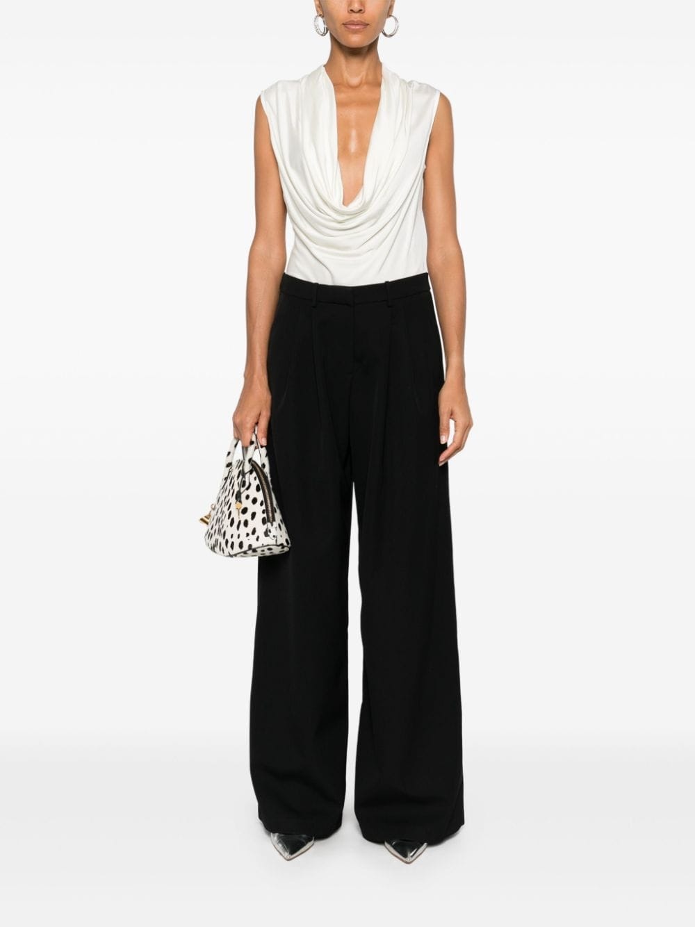 wide-leg wool trousers - 2