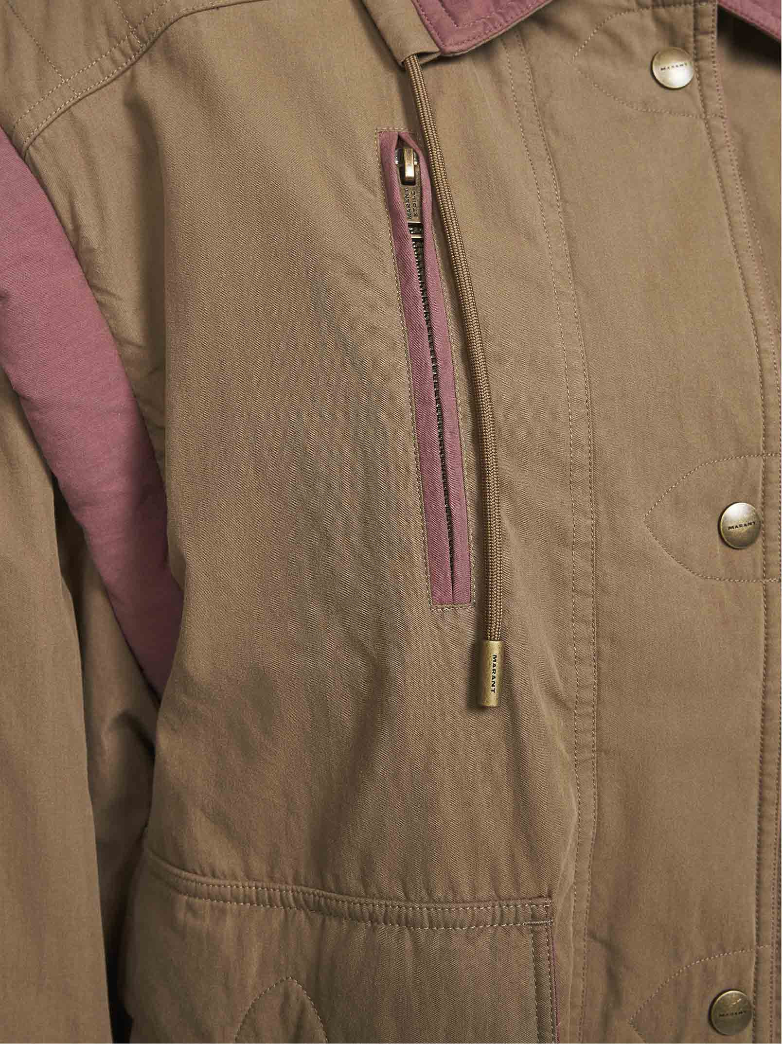 Green cotton detachable sleeves Desha jacket - 4
