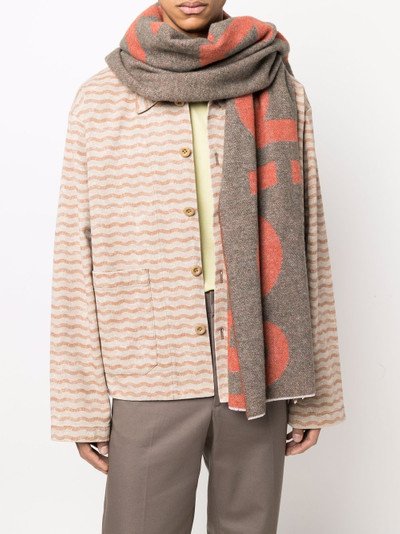 Acne Studios logo jacquard scarf outlook