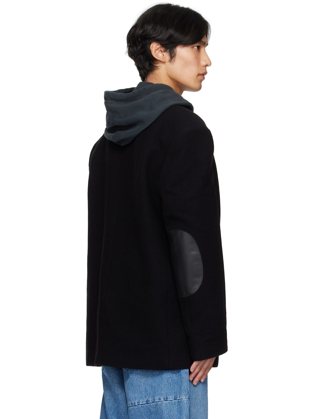 Black Felted Blazer - 3