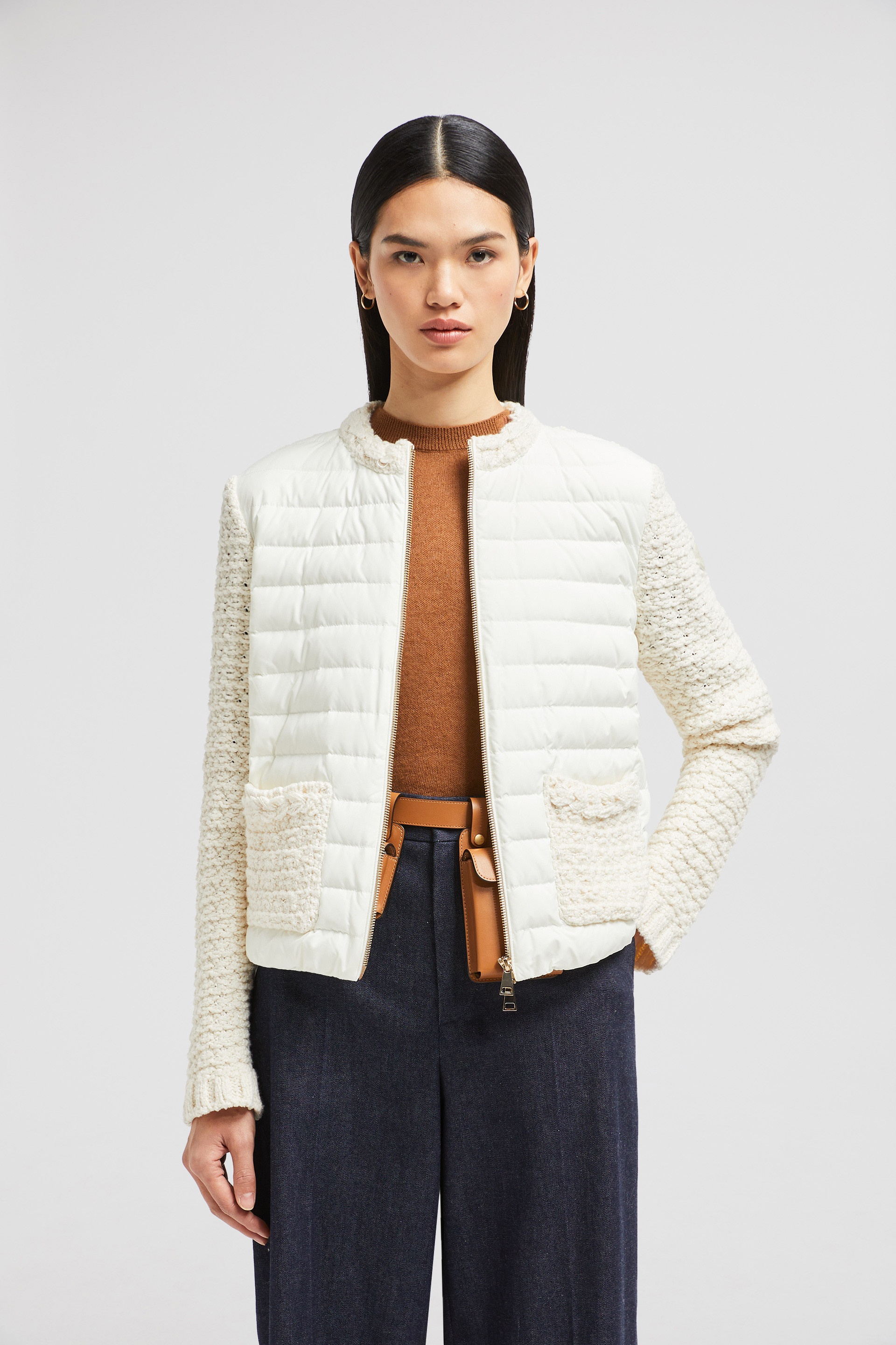 Padded Cotton Zip-Up Cardigan - 2