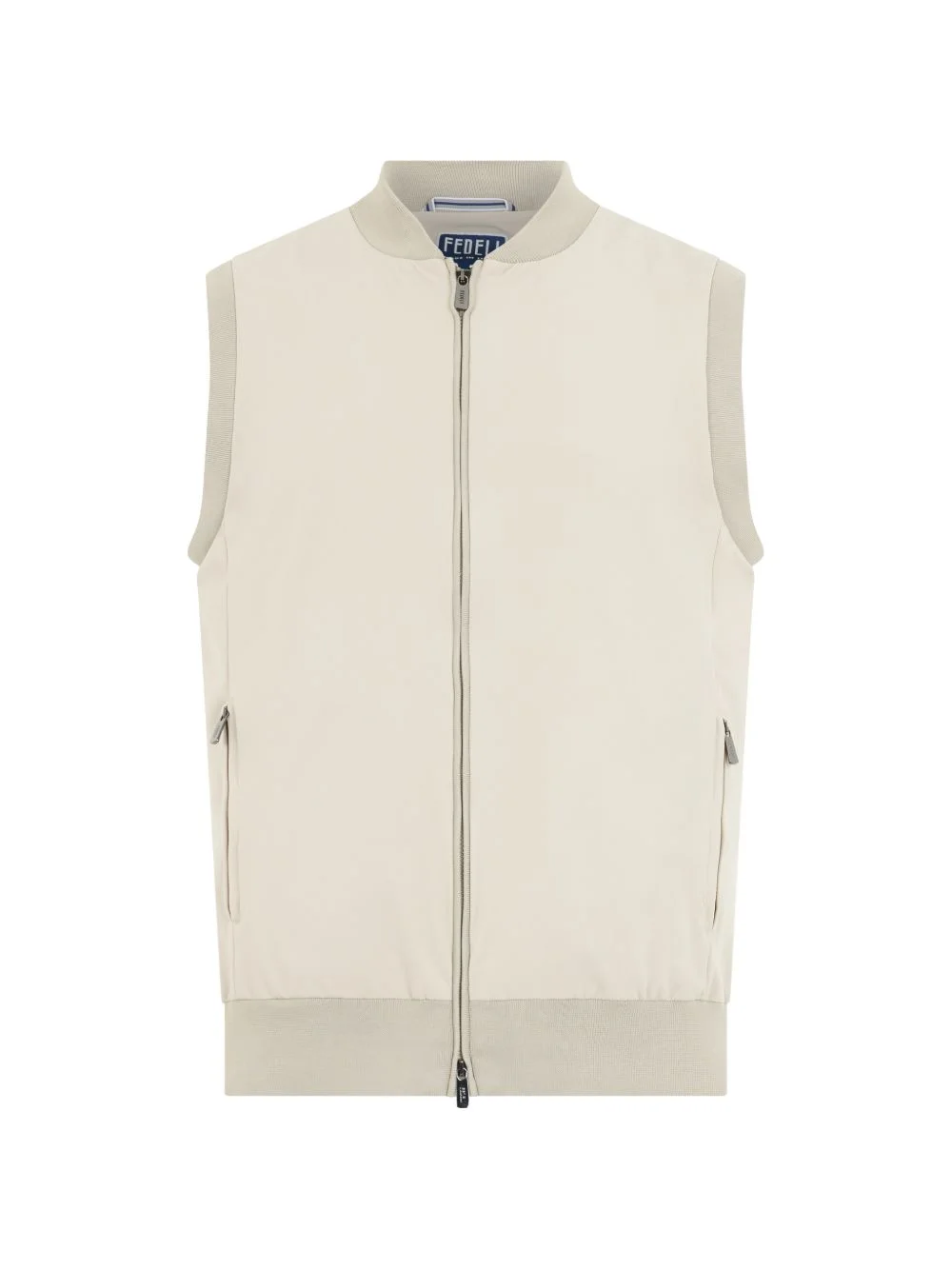 zip-up ribbed-trim vest - 1