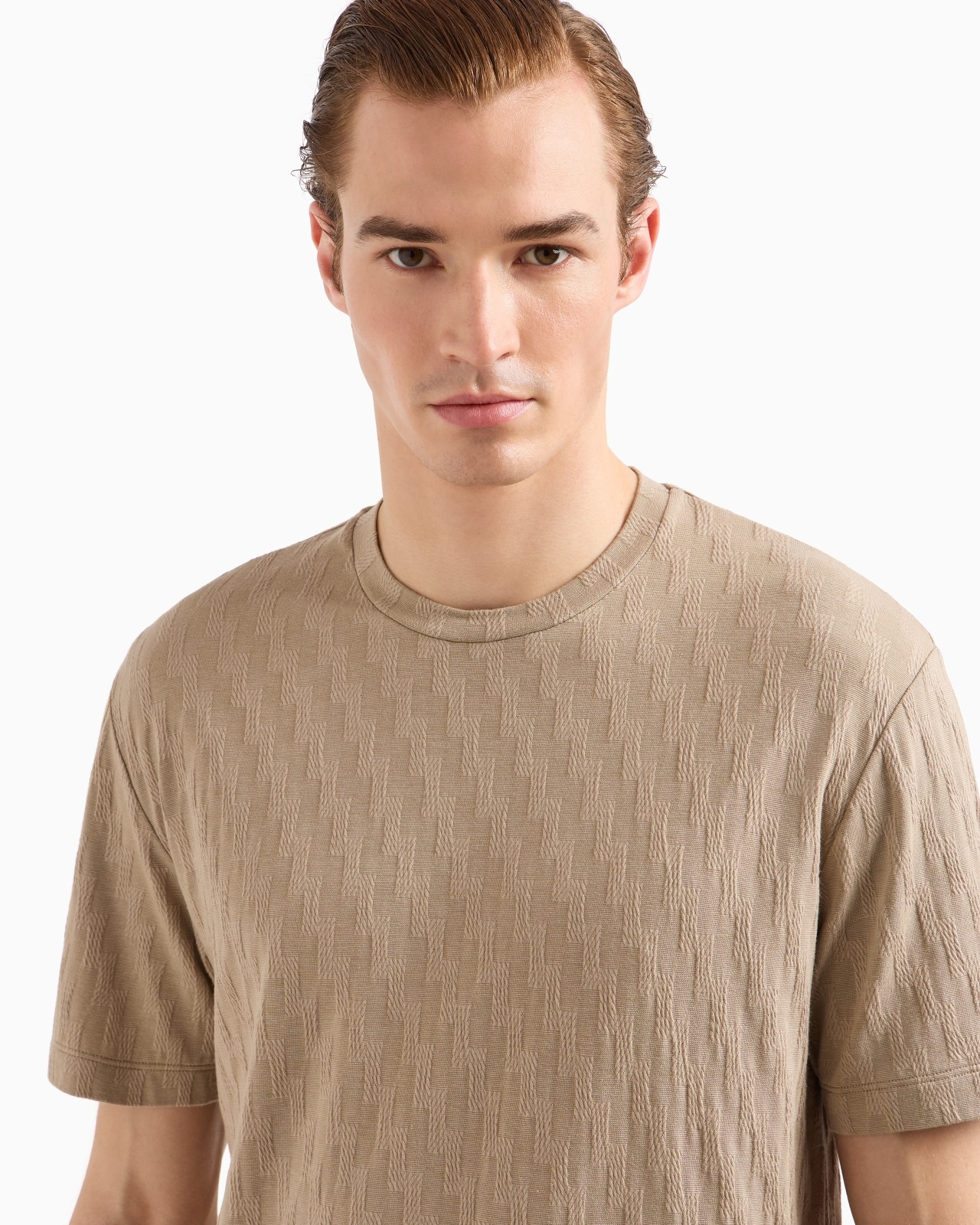 STRETCH VISCOSE-BLEND CREW-NECK T-SHIRT - 5