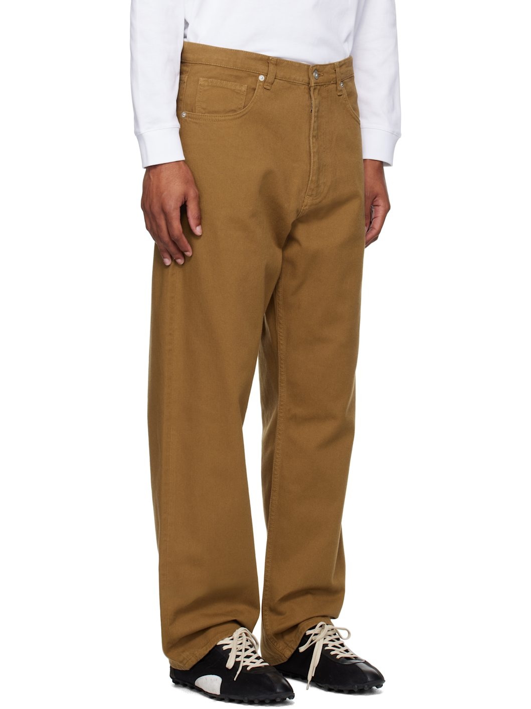 Tan Mogens Relaxed 5 Pocket Heavy Twill Trousers - 2