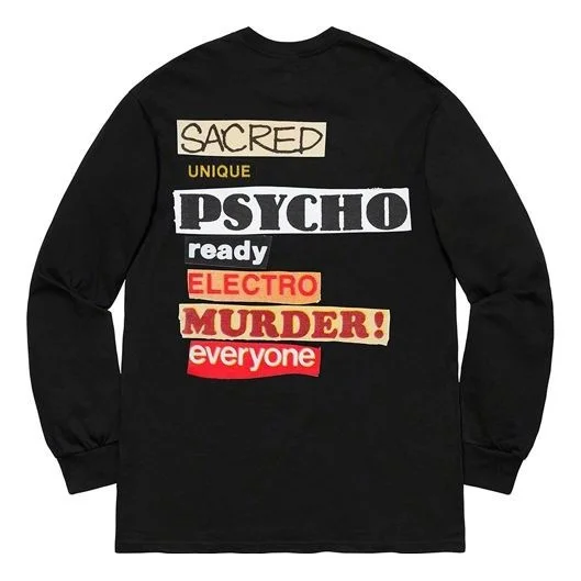 Supreme SS20 Week 1 Sacred Unique L/S Back Alphabet Long Sleeves Unisex Black SUP-SS20-332 - 1