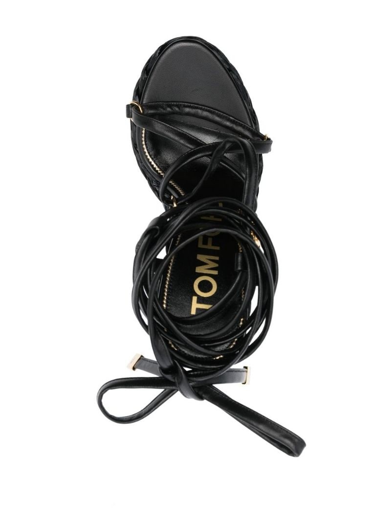 Padlock 140mm raffia platform sandals - 4