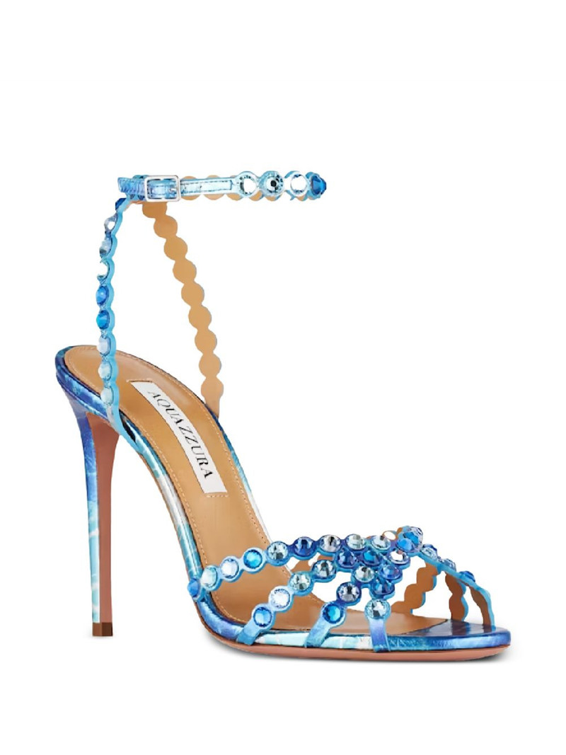 AQUAZZURA 105mm Tequila crystal-embellished stiletto sandals outlook